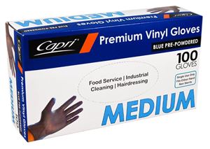 Gloves-Blue-Vinyl-Medium-Powdered-(100)-Capri-(801630)